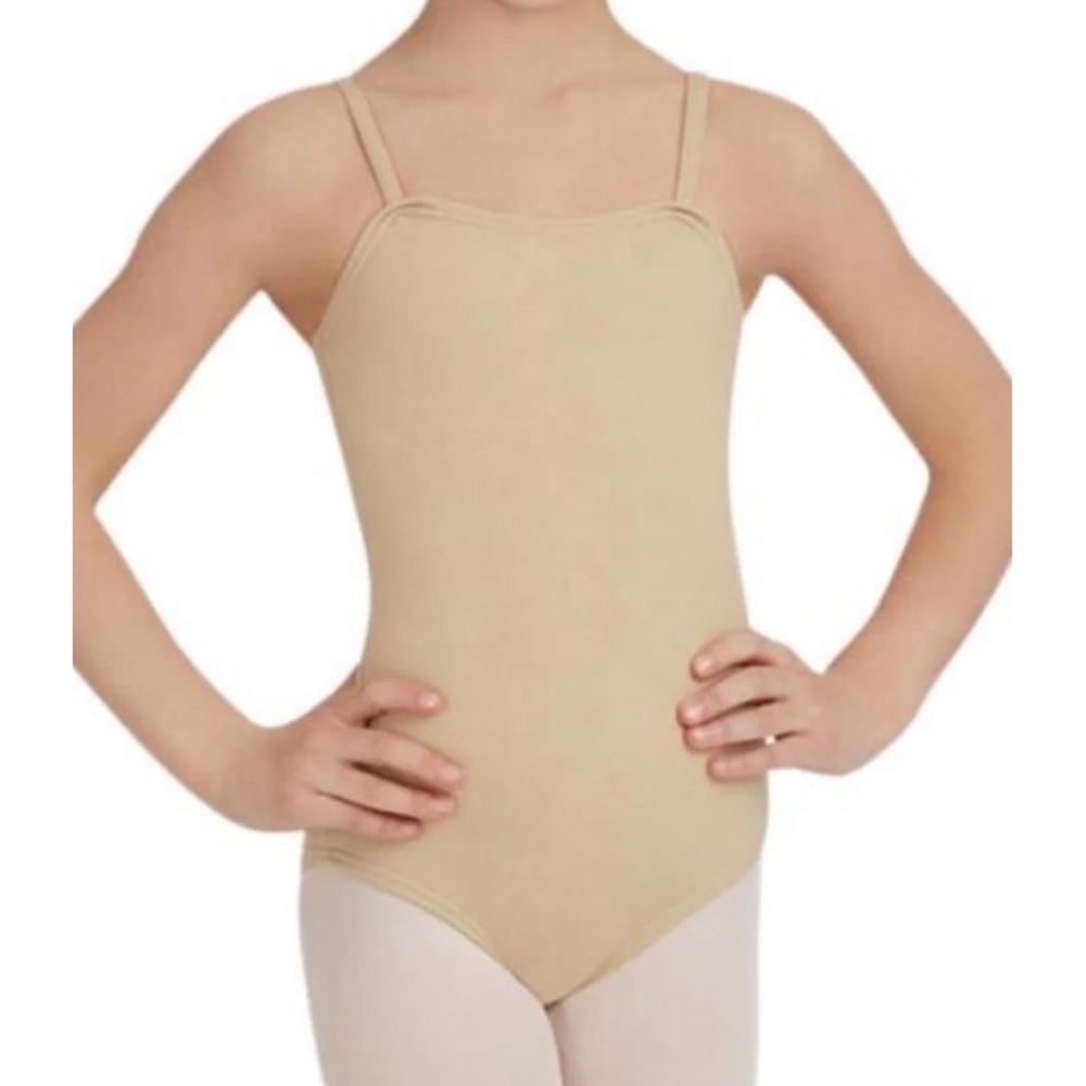 NWT Capezio The Dancemaker Youth Girls Camisole Leotard Nude Large 12/14